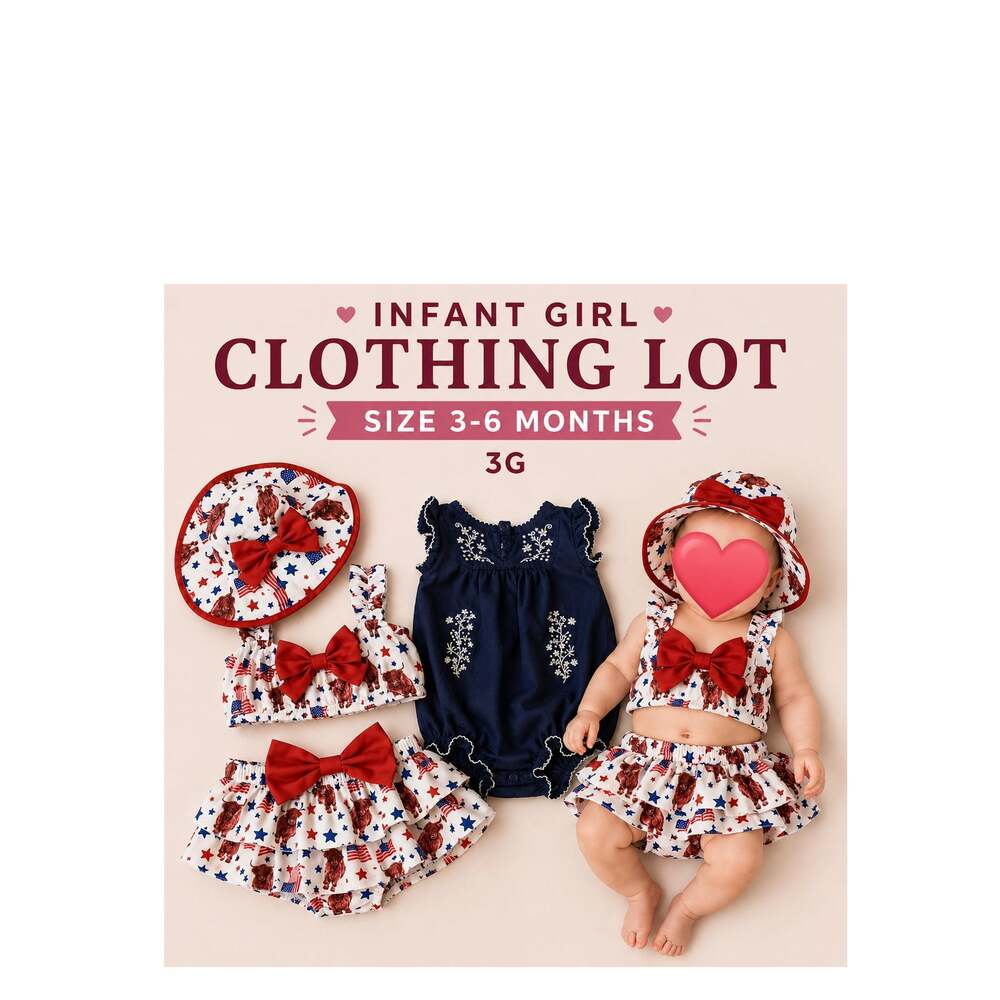 Infant Girl Clothing Lot 3-6 Months Baby Girl Clothes Outfit Bundle Summer Warm